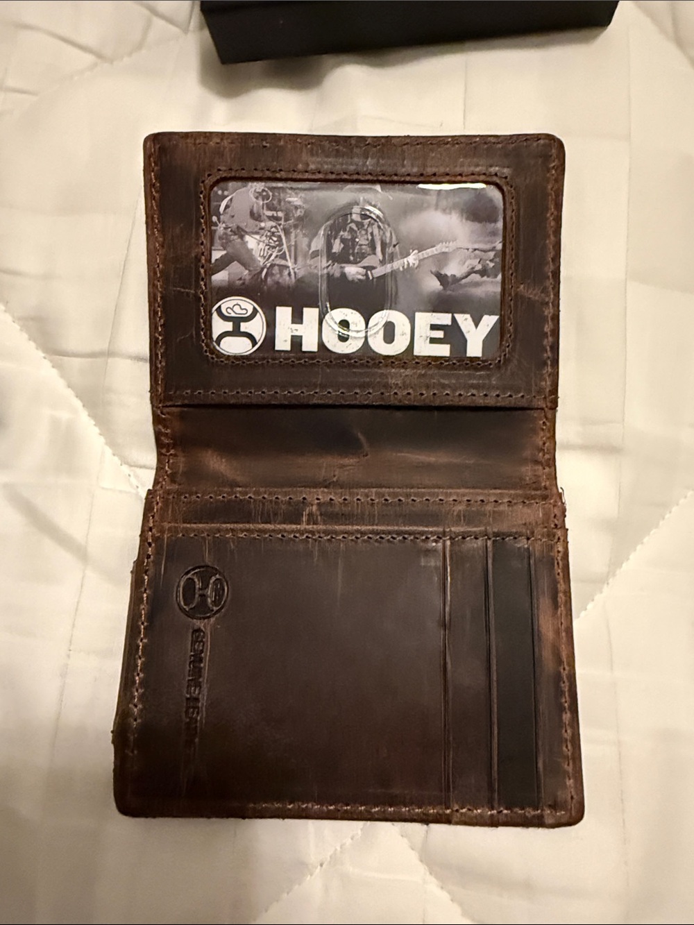 Hooey Brown Leather Money Clip Bi-Fold Wallet - Picture 6 of 13